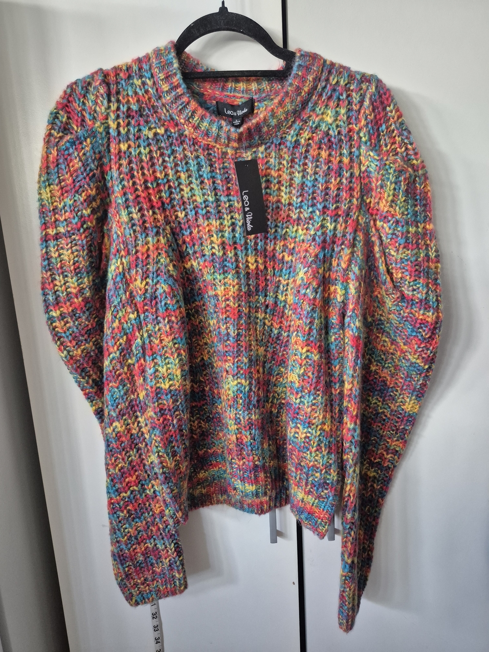 Lea & Viola Multicolor Chunky Crewneck Sweater - Large